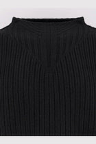 Rick Owens Men's Fisherman Round Neck Virgin Wool Sweater Black, view 5