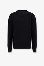 Rick Owens Men's Fisherman Round Neck Virgin Wool Sweater Black