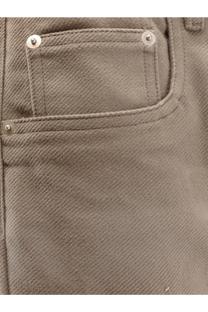 Rick Owens men’s grey geth certified cotton trousers with beige denim and silver-toned front pocket rivets