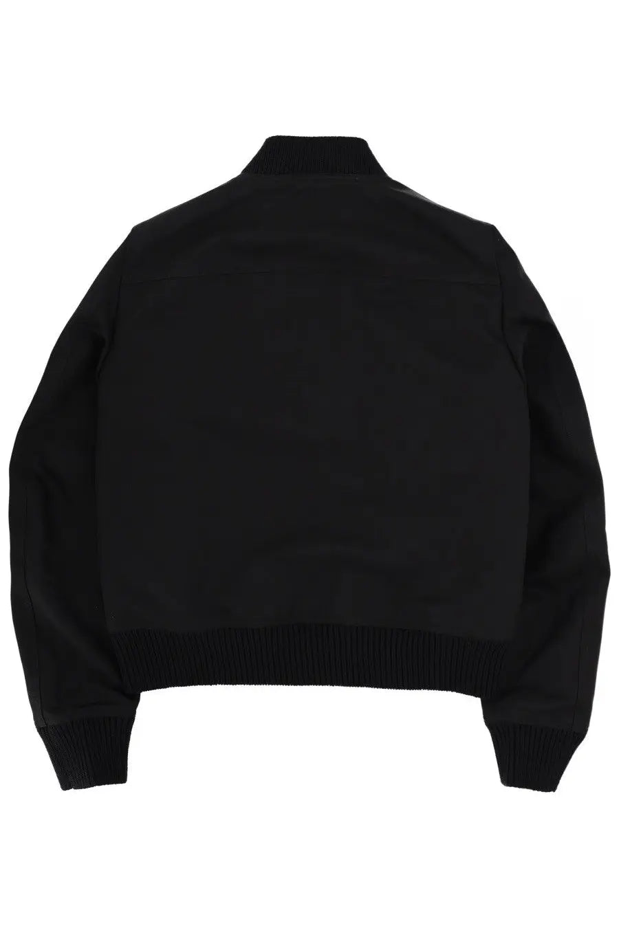 Rick Owens men’s heizer flight jacket black bomber style with ribbed cuffs and hem in leather material