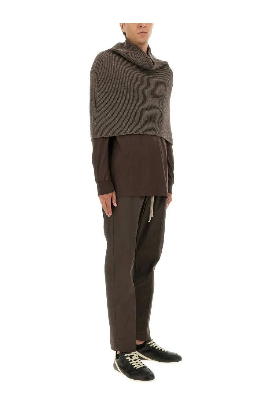 Rick Owens Men's Knitted Cape Grey, view 2