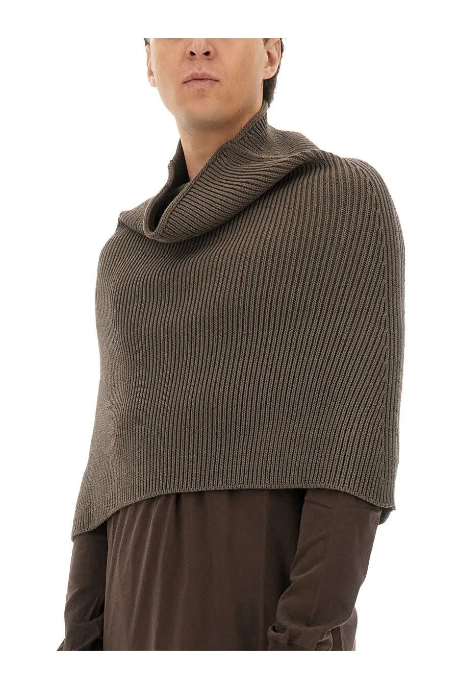 Rick Owens Men's Knitted Cape Grey, view 4