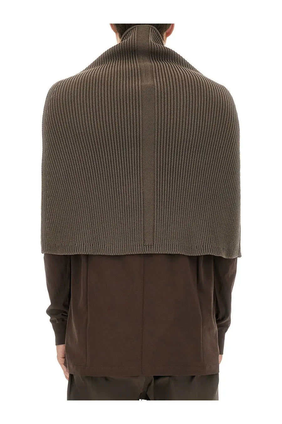 Rick Owens Men's Knitted Cape Grey, view 3