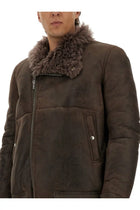 Rick Owens Men's Leather Bomber Jacket Grey, view 4
