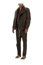 Rick Owens Men's Leather Bomber Jacket Grey, view 2