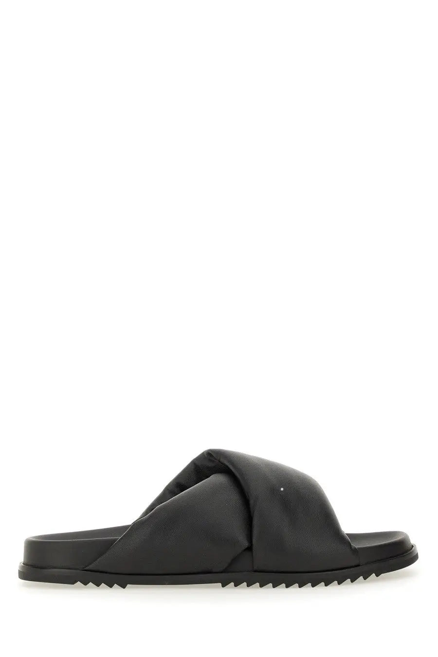 Rick Owens Men's Leather Slide Sandal Black