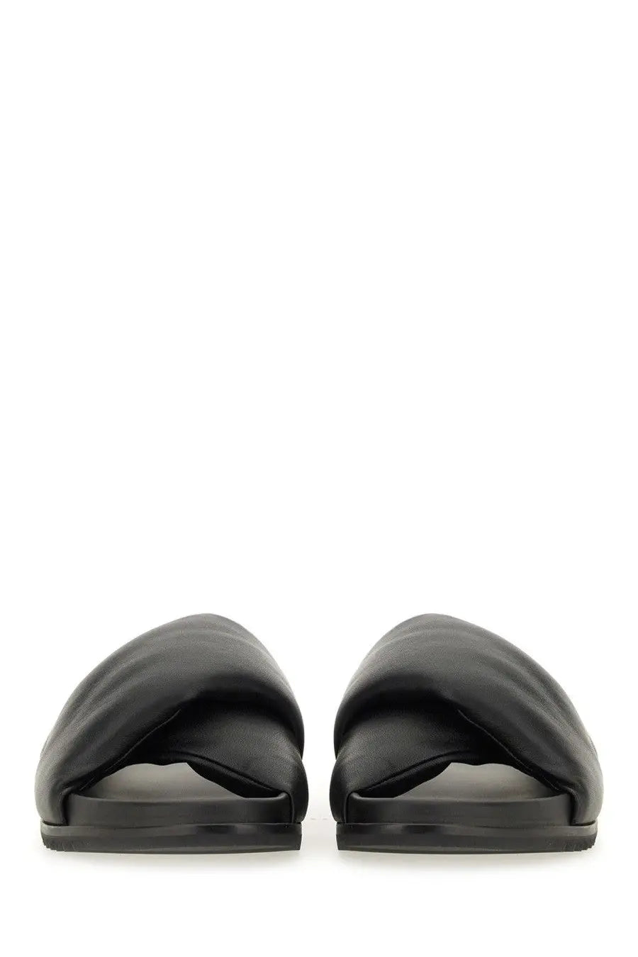 Rick Owens Men's Leather Slide Sandal Black, view 5