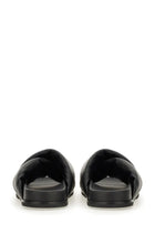 Rick Owens Men's Leather Slide Sandal Black, view 6