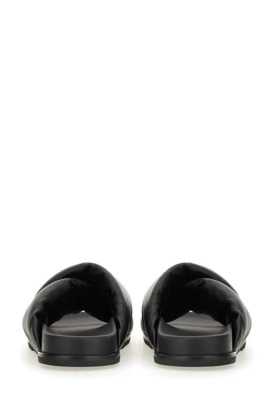 Rick Owens Men's Leather Slide Sandal Black, view 6