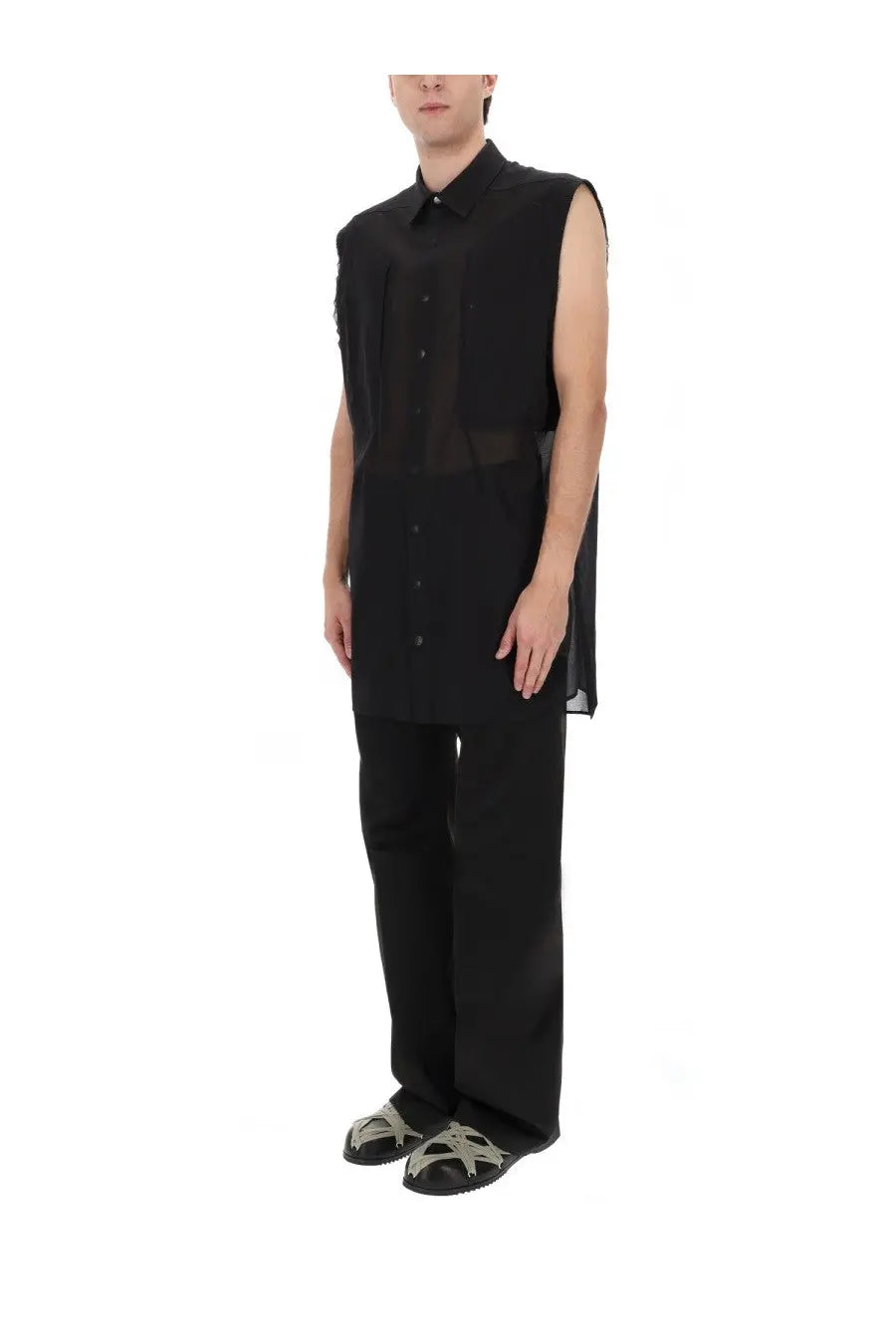 Rick Owens Men's Sleeveless Shirt Jumbo Black, view 2