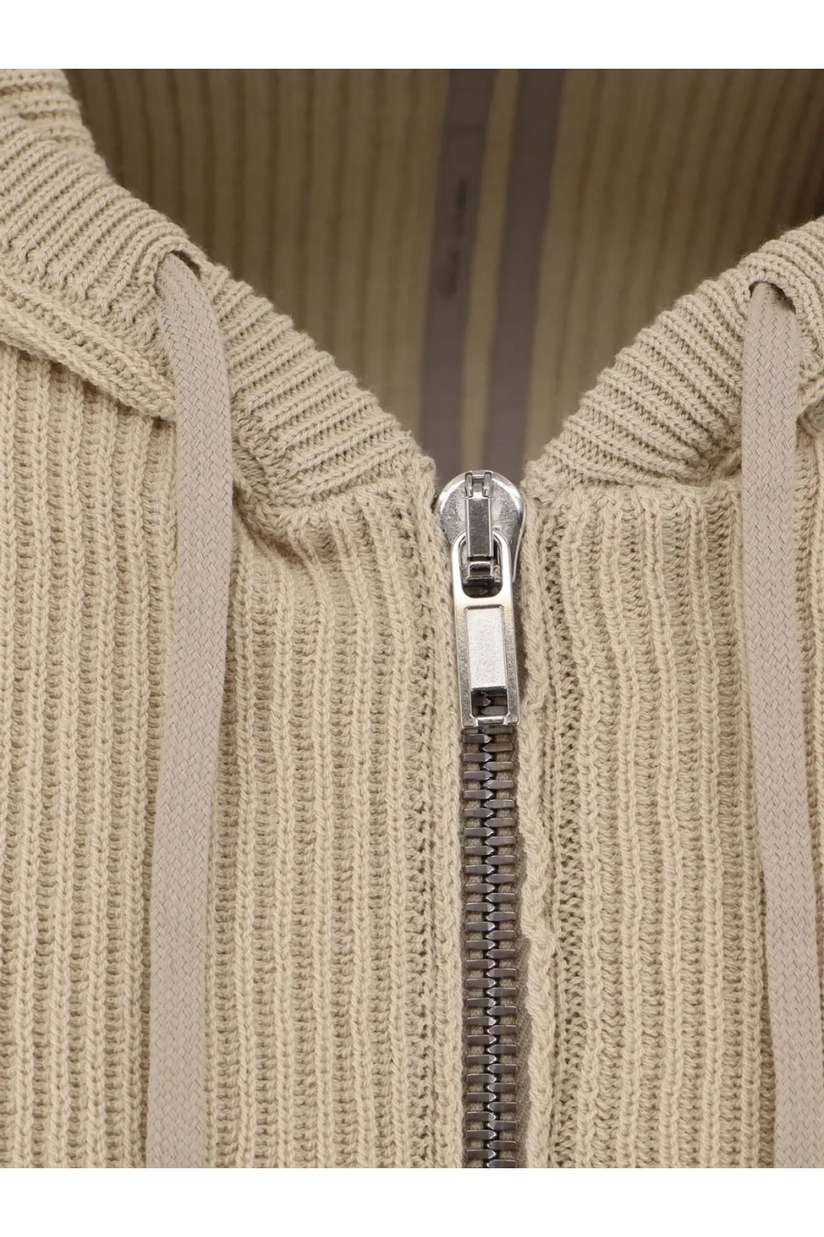 Rick Owens Men's Virgin Wool Cardigan Beige, view 3