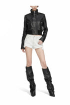 Rick Owens Women's Bias Cutoffs Shorts White, view 2