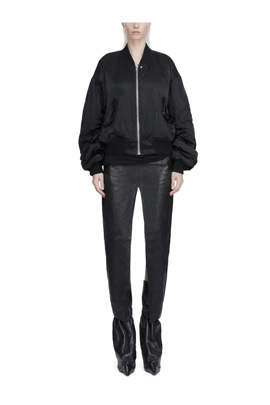 Rick Owens Women's Bomber Jacket Bucket Flight Black, view 2