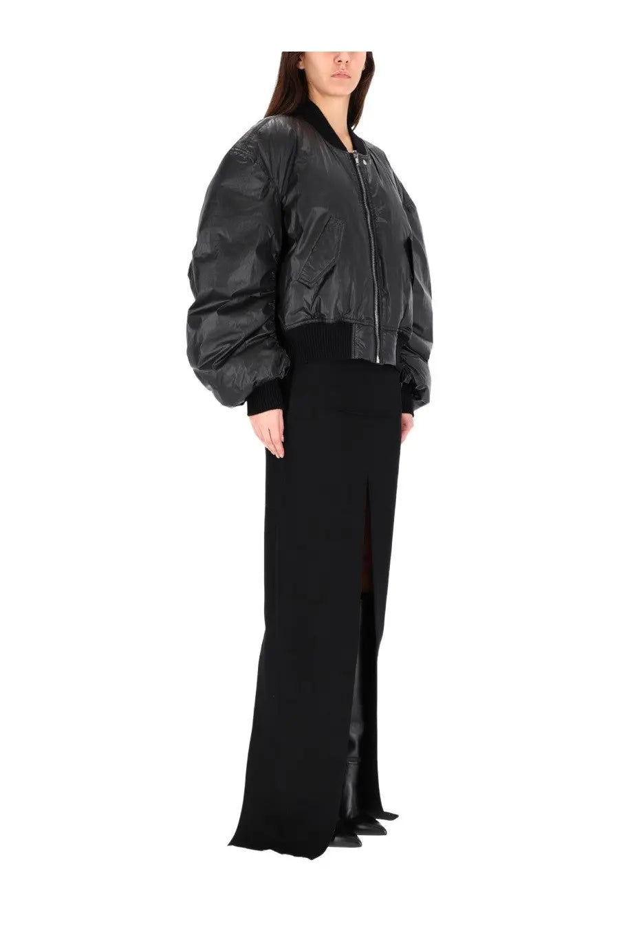 Rick Owens Women's Bomber Jacket Runway Cal Black, view 2