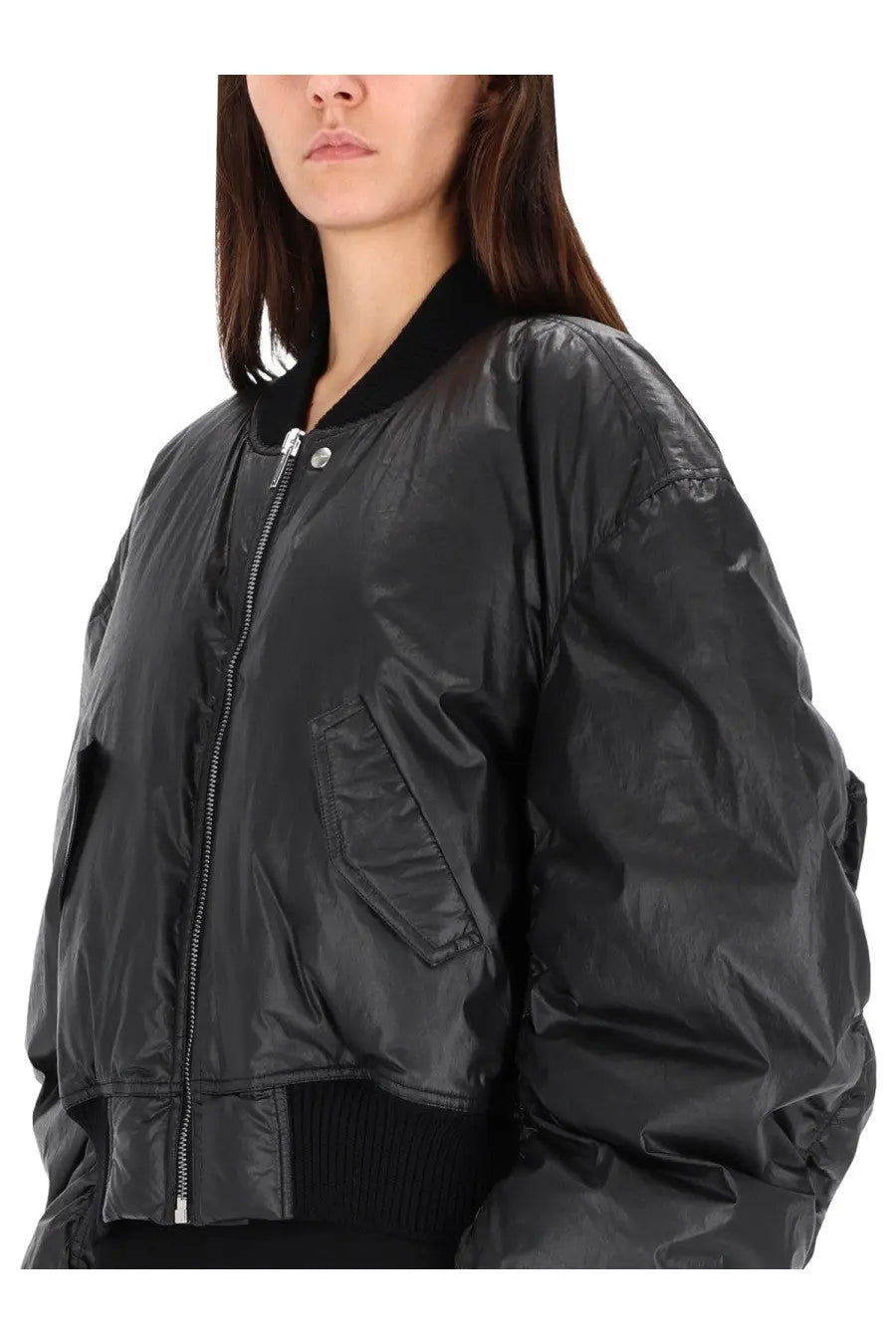 Rick Owens Women's Bomber Jacket Runway Cal Black, view 4
