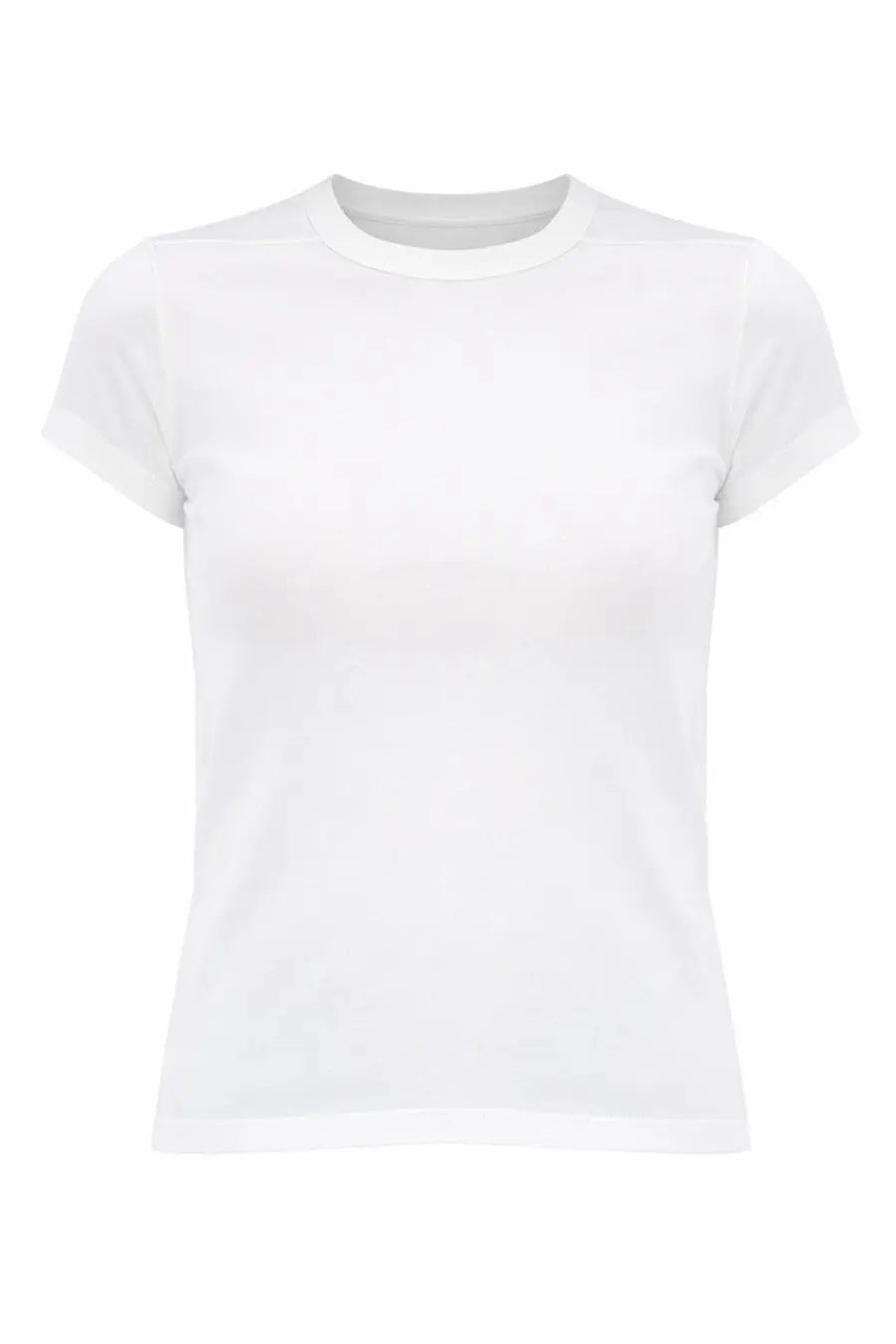 Rick Owens women’s white short-sleeved crew neck t-shirt made of soft cotton fabric for casual wear
