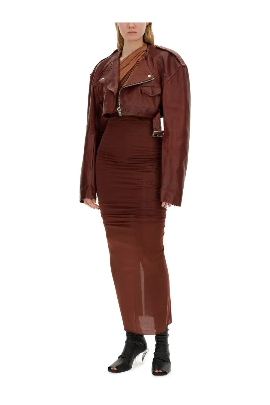 Rick Owens Women's Leather Jacket Red, view 2