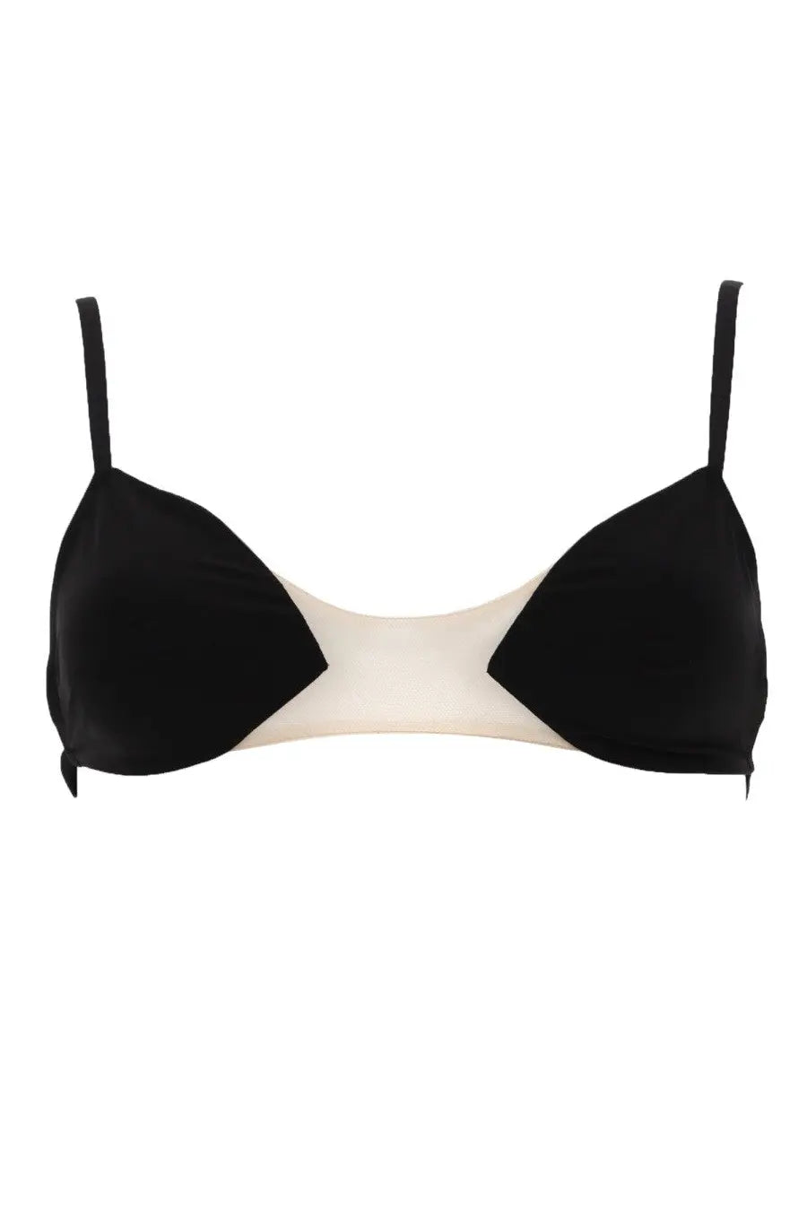 Rick Owens women’s Reggiseno Livy black two-tone cream triangle bra with thin straps and soft fabric