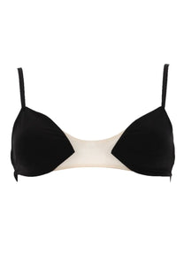 Rick Owens women’s Reggiseno Livy black two-tone cream triangle bra with thin straps and soft fabric