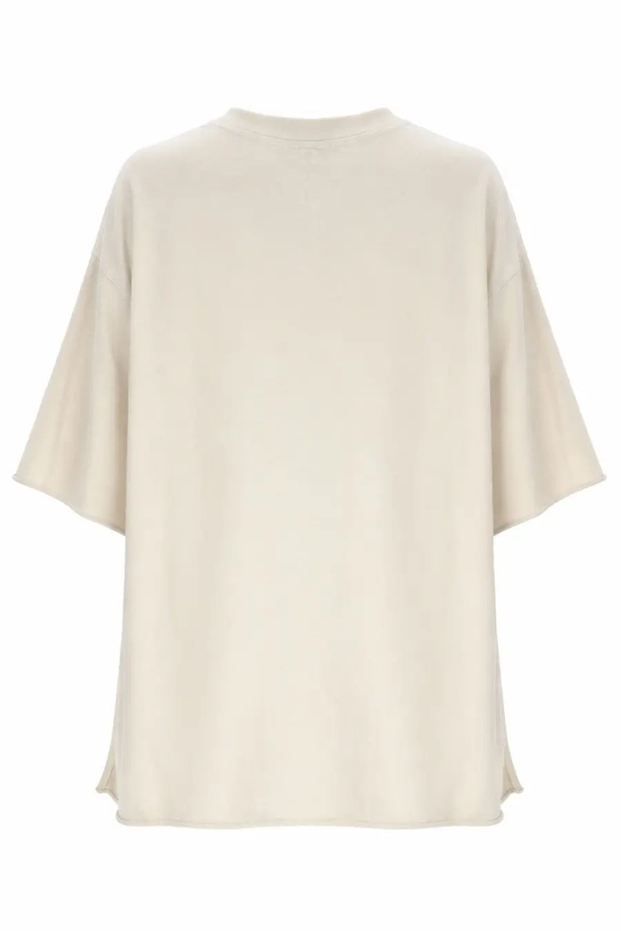 Rick Owens women’s tommy shirt pink cream-colored oversized t-shirt with relaxed fit and short sleeves