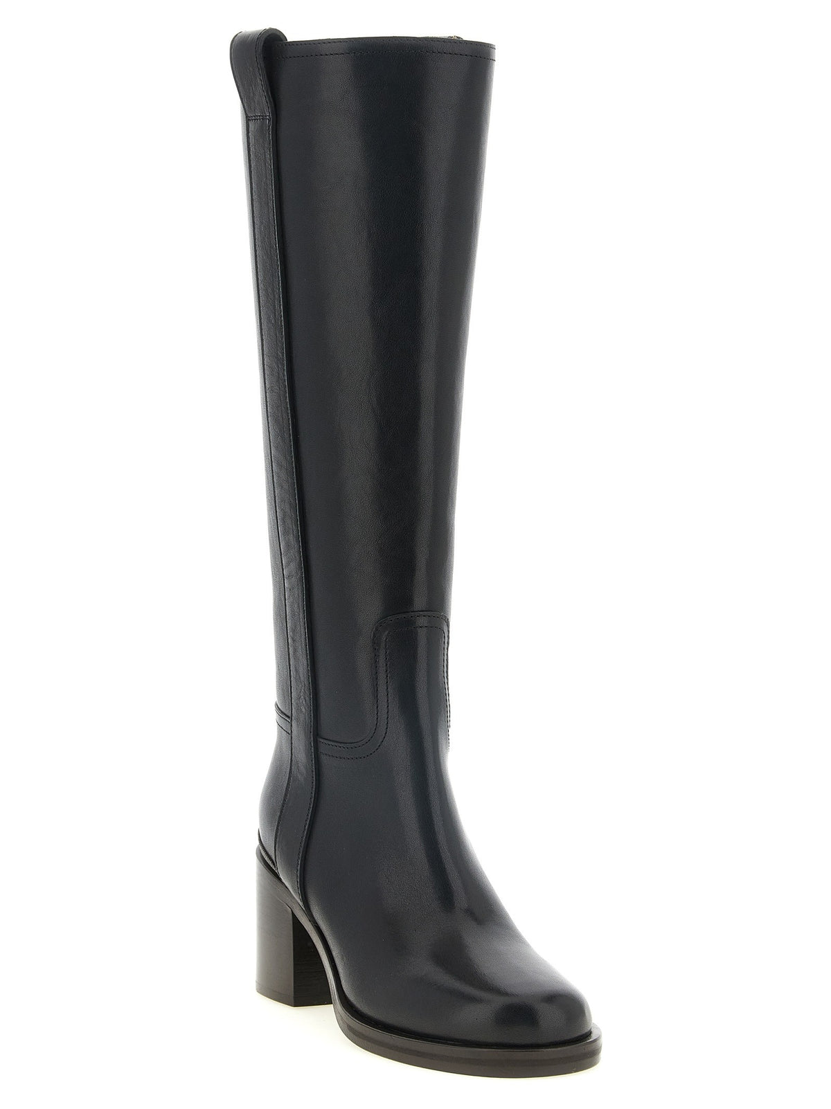 Brunello Cucinelli Riding Leather Boots Black