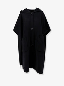 R2W Women's Rika Wool and Cashmere Poncho Black