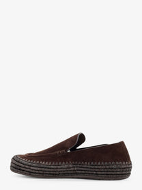 Loewe Men's Rio Suede and Raffia Loafers Brown