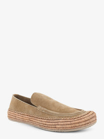Loewe Men's Rio Suede and Raffia Loafers Grey