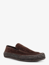 Loewe Men's Rio Suede and Raffia Loafers Brown