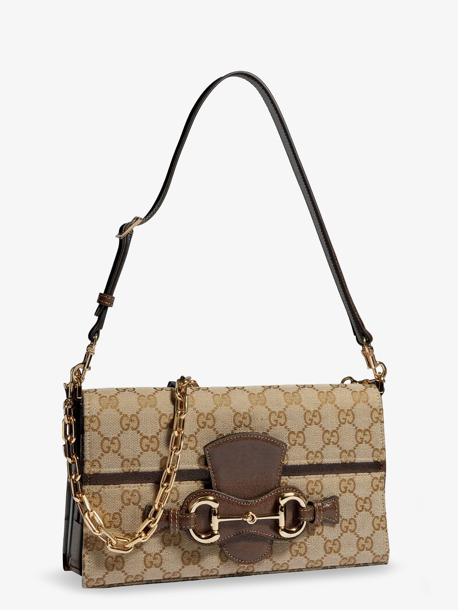 Gucci Women's Ristretto GG Fabric Shoulder Bag Brown
