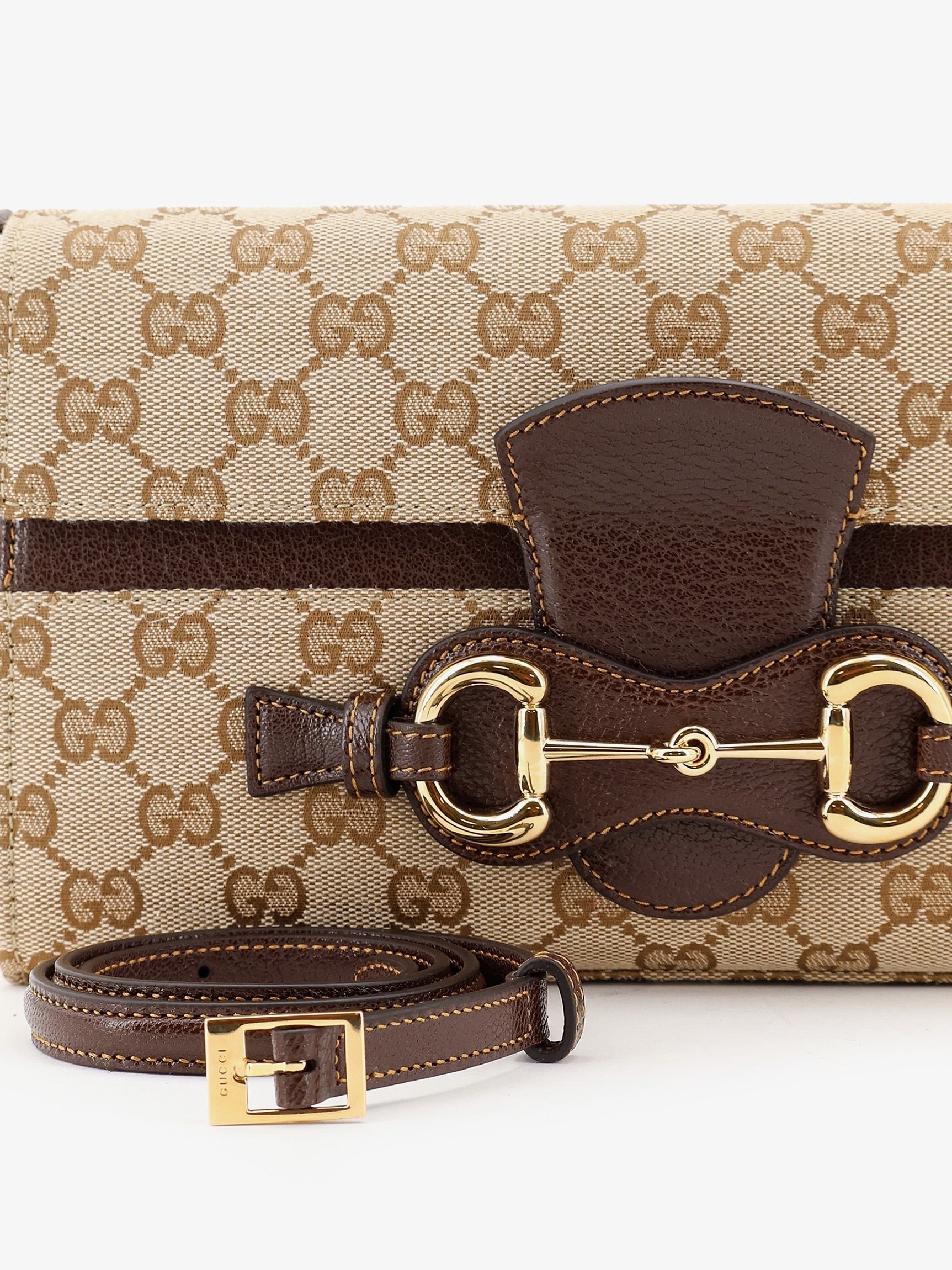 Gucci Women's Ristretto GG Fabric Shoulder Bag Brown