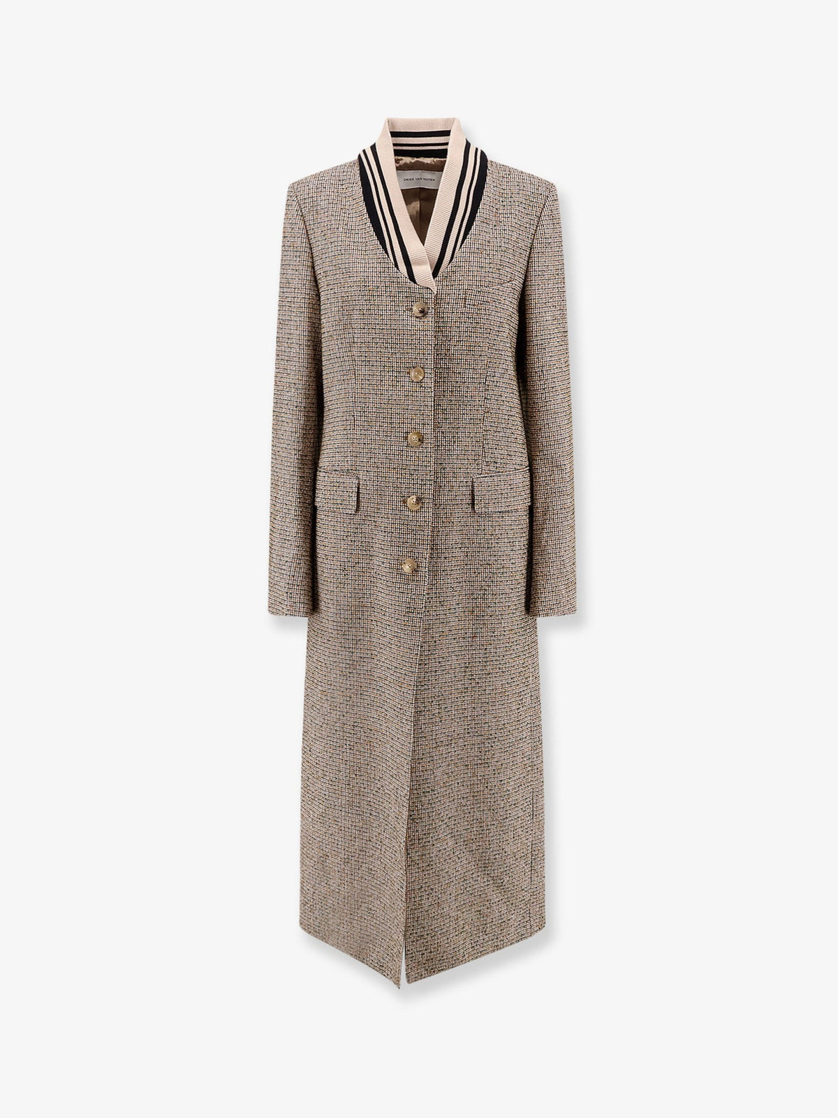 Dries Van Noten Women's Ritt Madras Cotton Blend Coat Beige