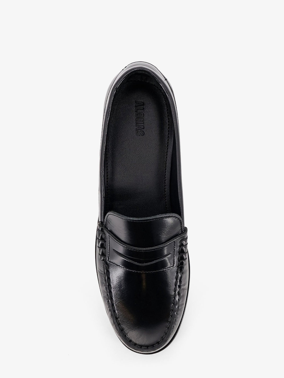 Alohas Women's Rivet Leather Loafers Black