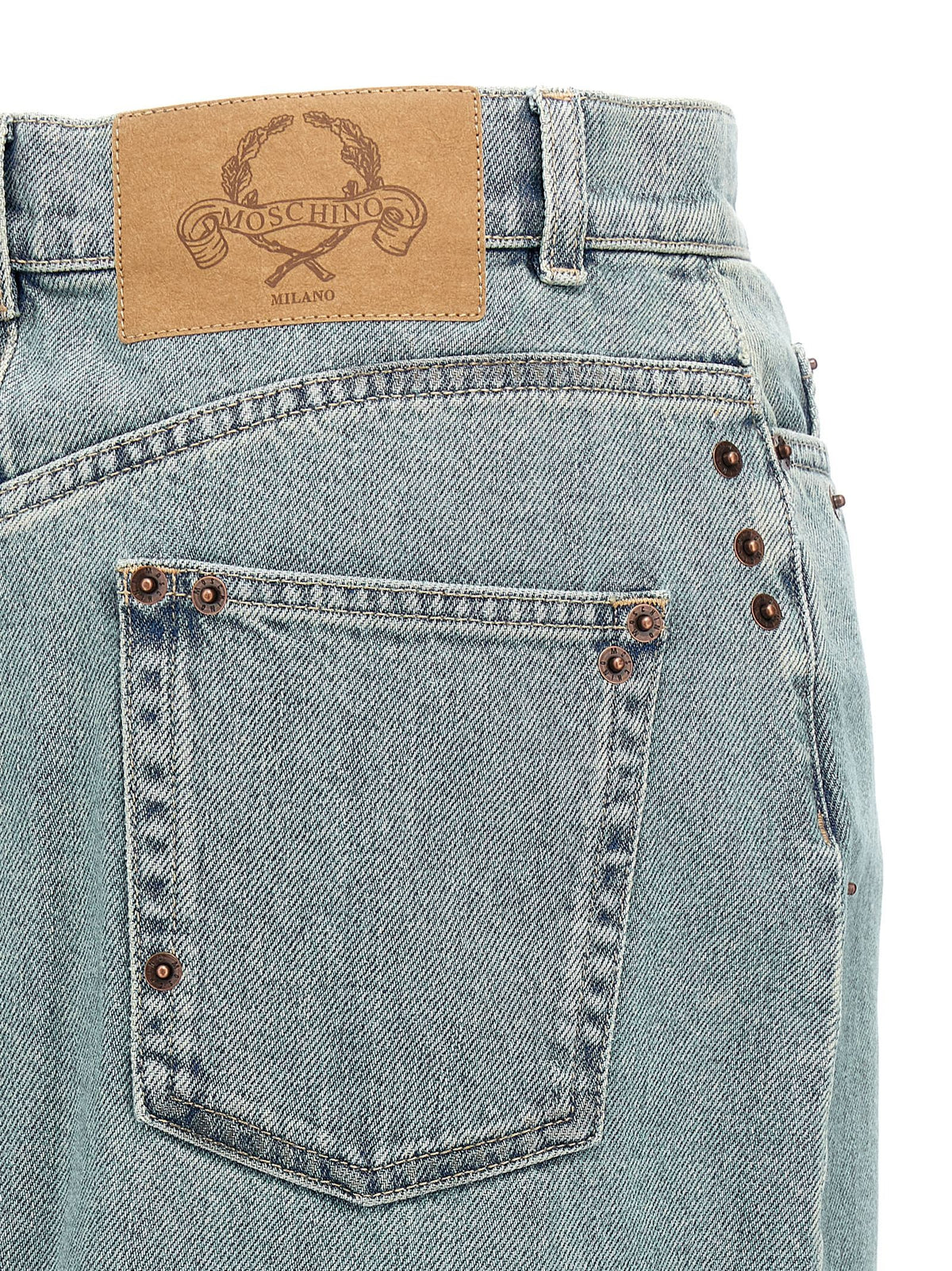 Moschino Rivets Denim Skirt Blue
