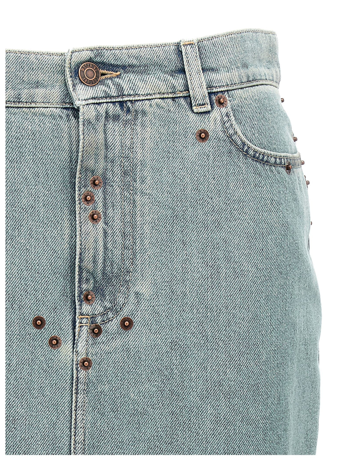 Moschino Rivets Denim Skirt Blue