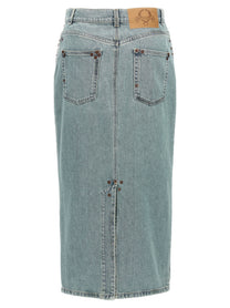 Moschino Rivets Denim Skirt Blue
