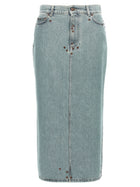 Moschino Rivets Denim Skirt Blue