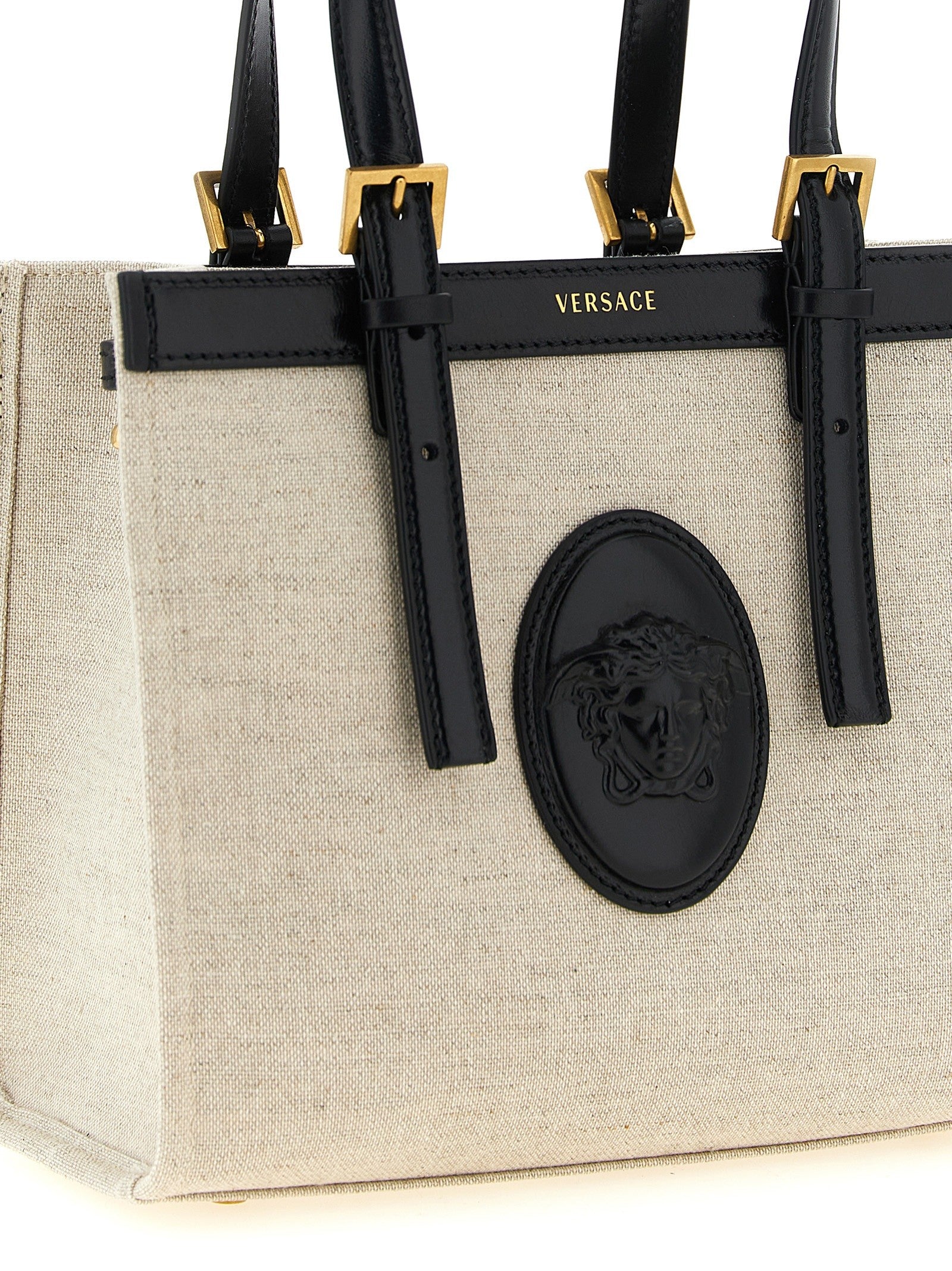 Versace Rivière Mini Shopping Bag Beige