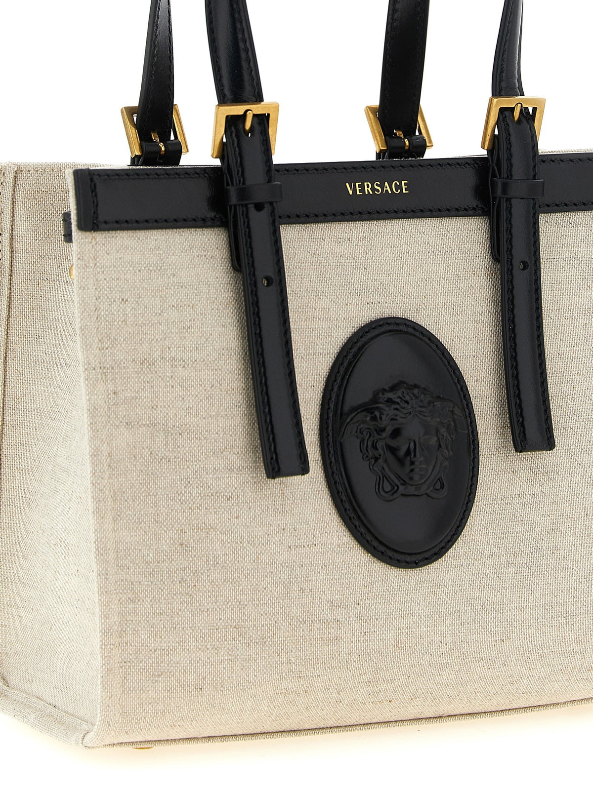 Versace Rivière Mini Shopping Bag Beige, view 3