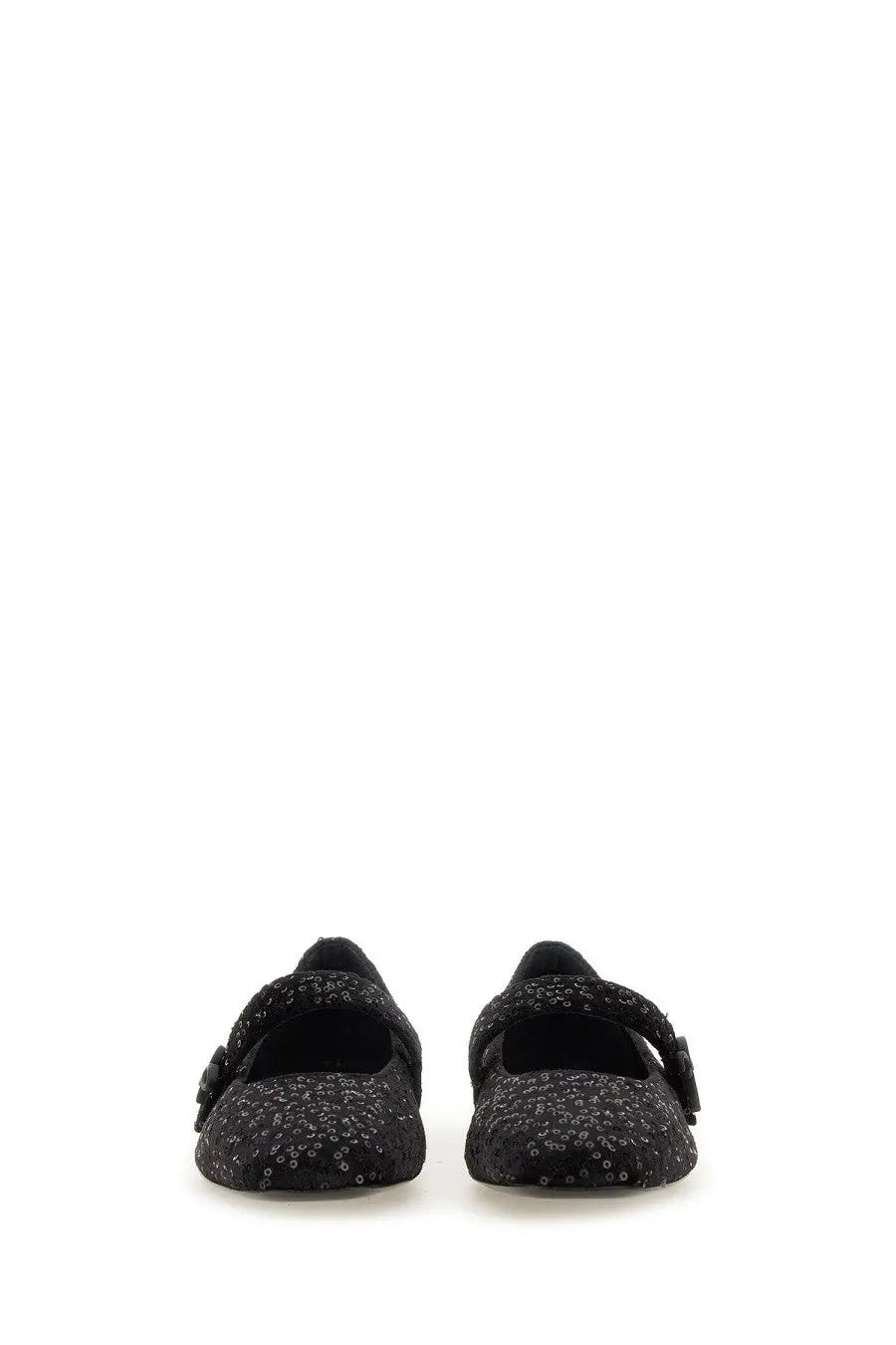 Roberto festa women’s black mary jane ballerina flats with delicate silver sequin pattern on leather material