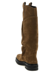 The Attico Robin Passeggiata Combat Boots Brown