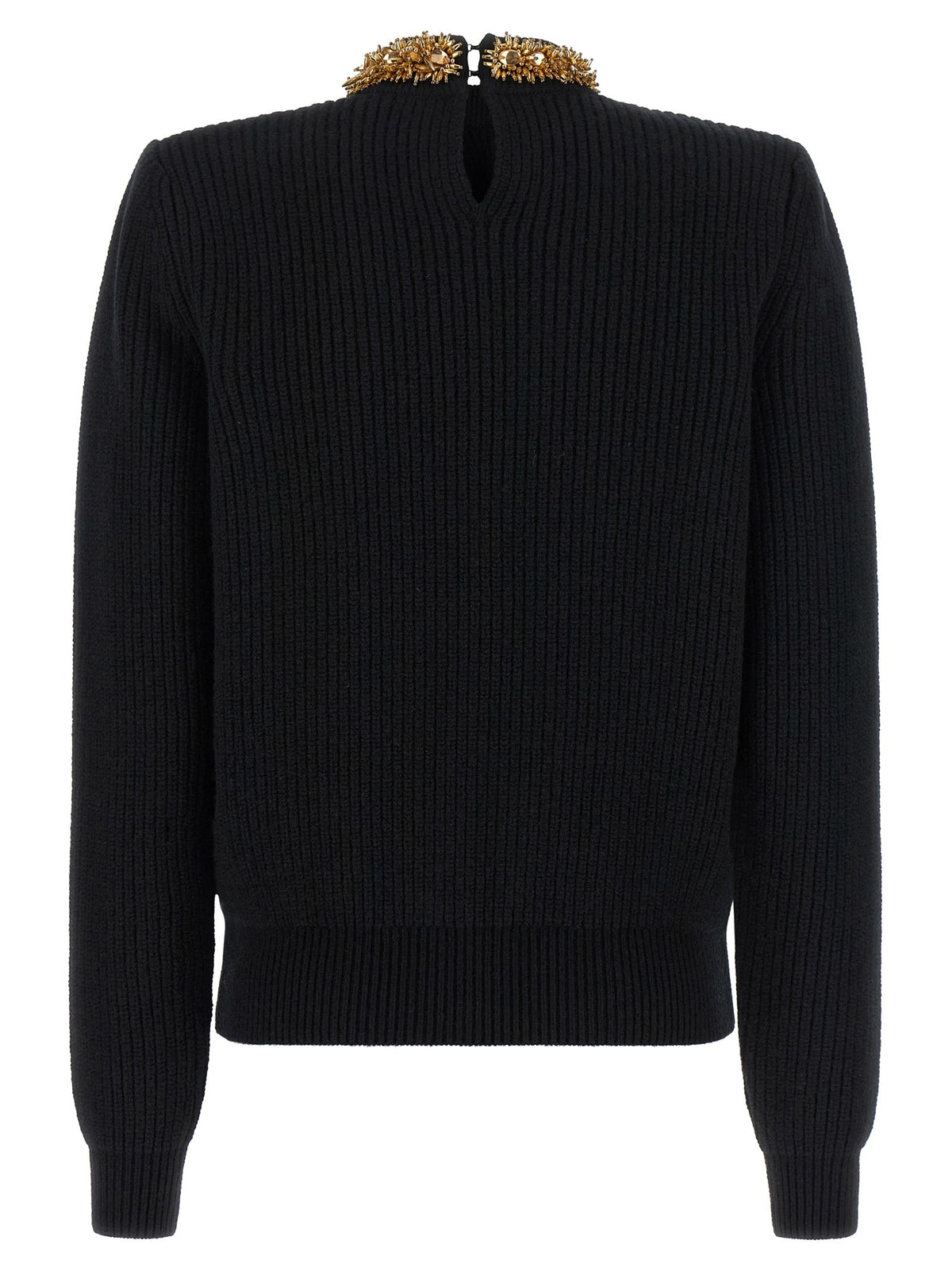 Balmain Rocaille Bead Sweater Black, view 2