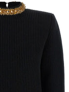 Balmain Rocaille Bead Sweater Black, view 3