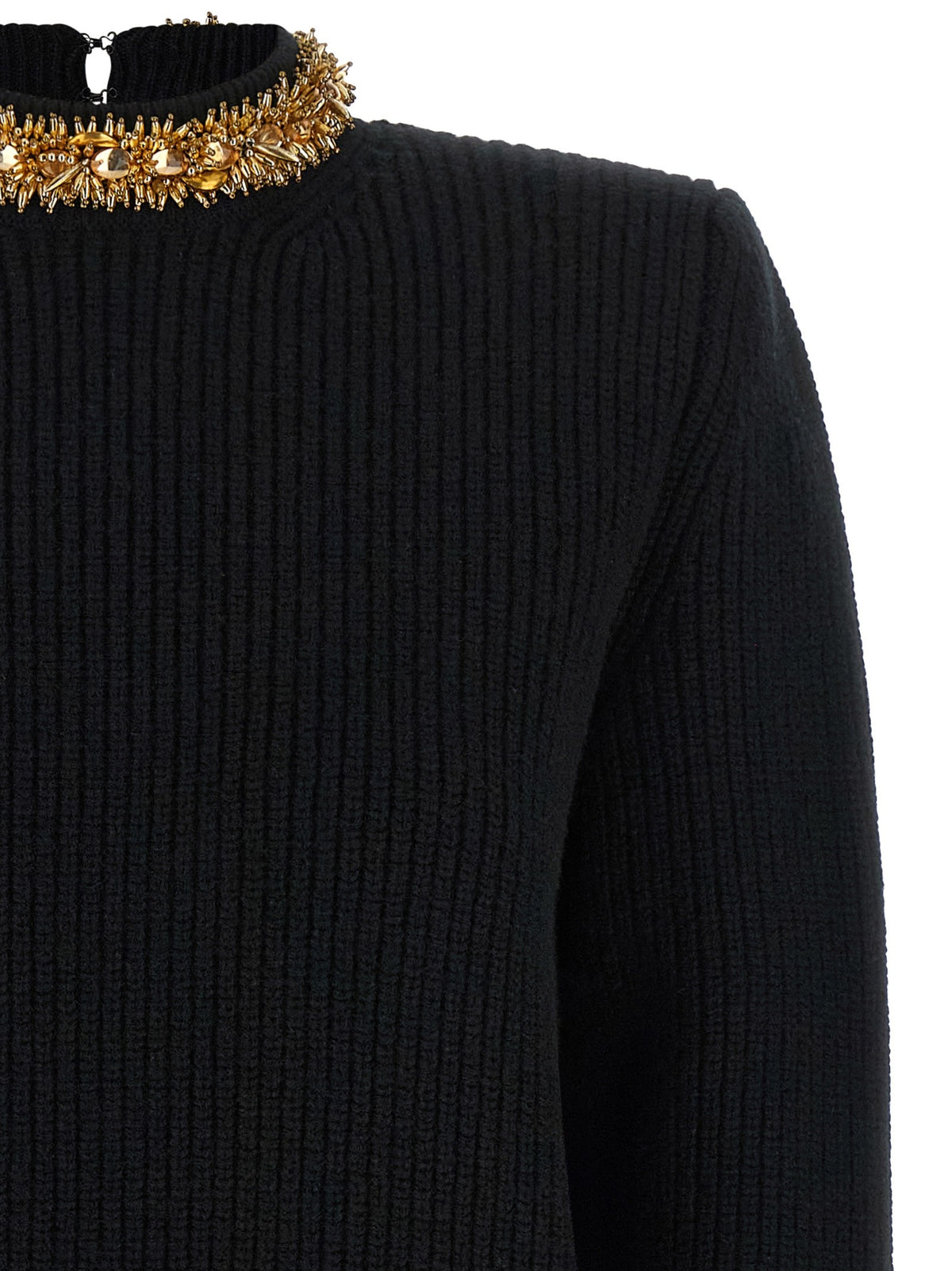 Balmain Rocaille Bead Sweater Black, view 3