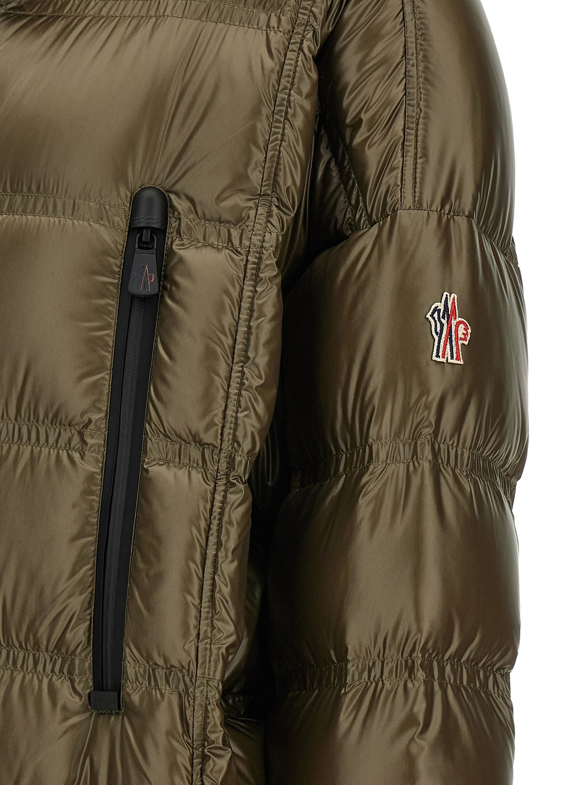 Moncler Grenoble Rochelairs Long Parka Green, view 6