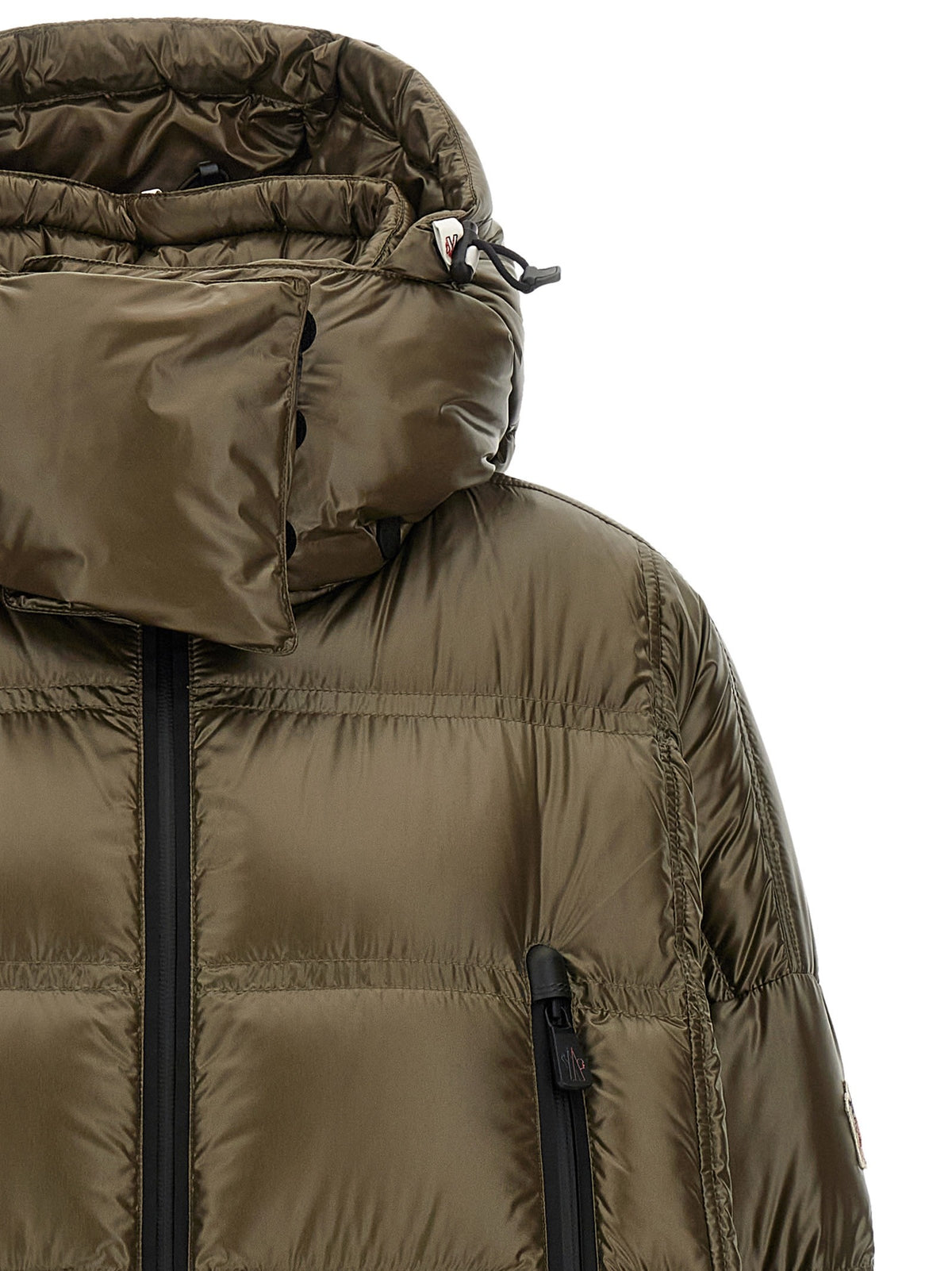 Moncler Grenoble Rochelairs Long Parka Green, view 4