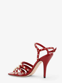 Valentino Women's Rockstud Leather Sandals Red