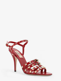 Valentino Women's Rockstud Leather Sandals Red