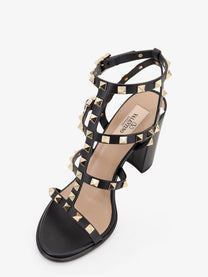 Valentino Women's Rockstud Leather Sandals Black