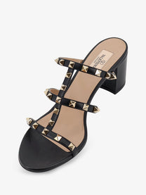 Valentino Women's Rockstud Leather Sandals Black